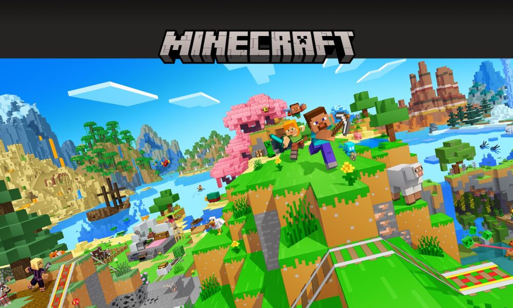 Official Minecraft key art with Steve and Alex, used for the Minecraft free trial guide