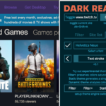 Dark Reader Chrome Web Store screenshot showing website dark mode controls