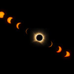 Real NASA/Bill Ingalls August 12, 2026 total solar eclipse photograph sequence, showing the Moon covering the Sun and the solar corona during totality