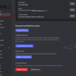 Discord Multi-Factor Authentication settings showing authenticator setup options