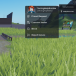Official Roblox in-experience player menu showing the Block option