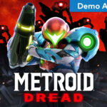 Official Metroid Dread artwork showing Samus and the E.M.M.I. threat