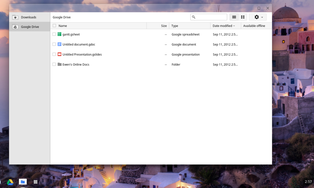 Google Drive interface showing cloud files on a computer