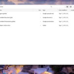 Google Drive interface showing cloud files on a computer