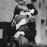 Charlie Chaplin and Jackie Coogan photographed for the 1921 silent film The Kid