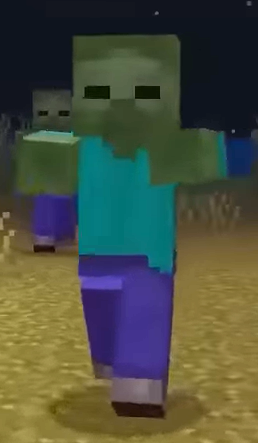Minecraft zombie mob from official gameplay