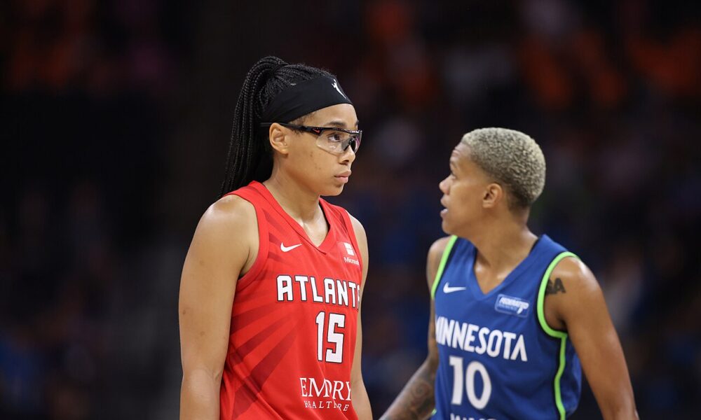 Atlanta Dream guard Allisha Gray during a 2024 WNBA basketball game, archival photograph ahead of the 2026 Finals