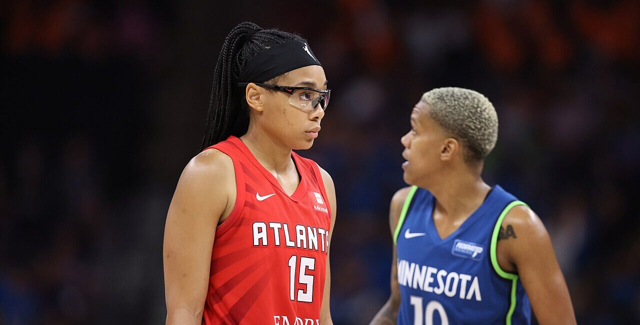 Atlanta Dream guard Allisha Gray during a 2024 WNBA basketball game, archival photograph ahead of the 2026 Finals