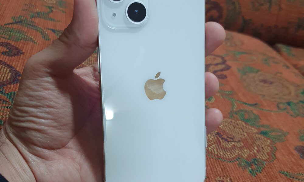 White Apple iPhone 13, device photo for Wi-Fi Calling setup guidance