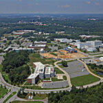 Actual aerial photograph of NASA Goddard Space Flight Center in Greenbelt, Maryland