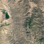 Actual Landsat 8 view of Browns Canyon National Monument in Colorado, June 2025