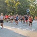 A group of runners racing on the street during the 2011 Chicago Marathon
