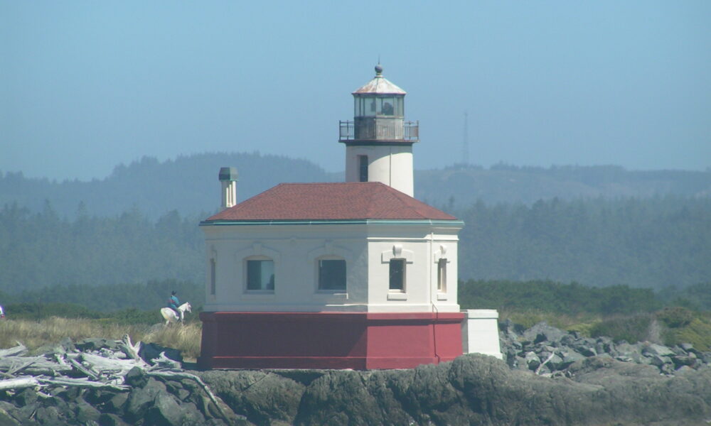 Authentic Coquille River Lighthouse at Bandon Oregon, public-domain photograph by Nickeyrc