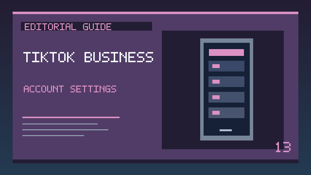TikTok Business account settings