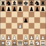 Exact Englund Gambit chessboard position after 1 d4 e5