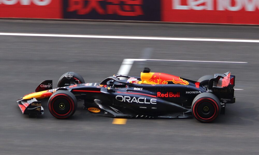 Formula One car on a Grand Prix circuit