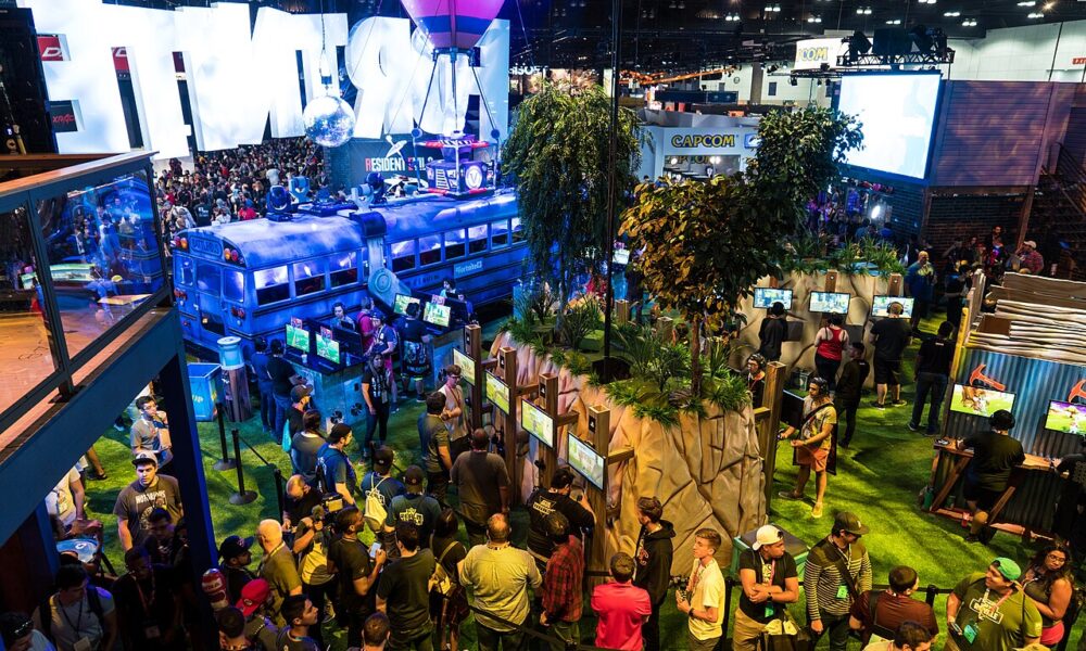 Fortnite gaming pavilion at E3 2018 illustrating Epic Games two-factor authentication setup