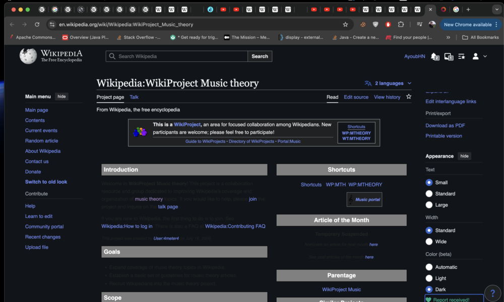 Actual screenshot of a Wikipedia page viewed in the Google Chrome web browser on a computer