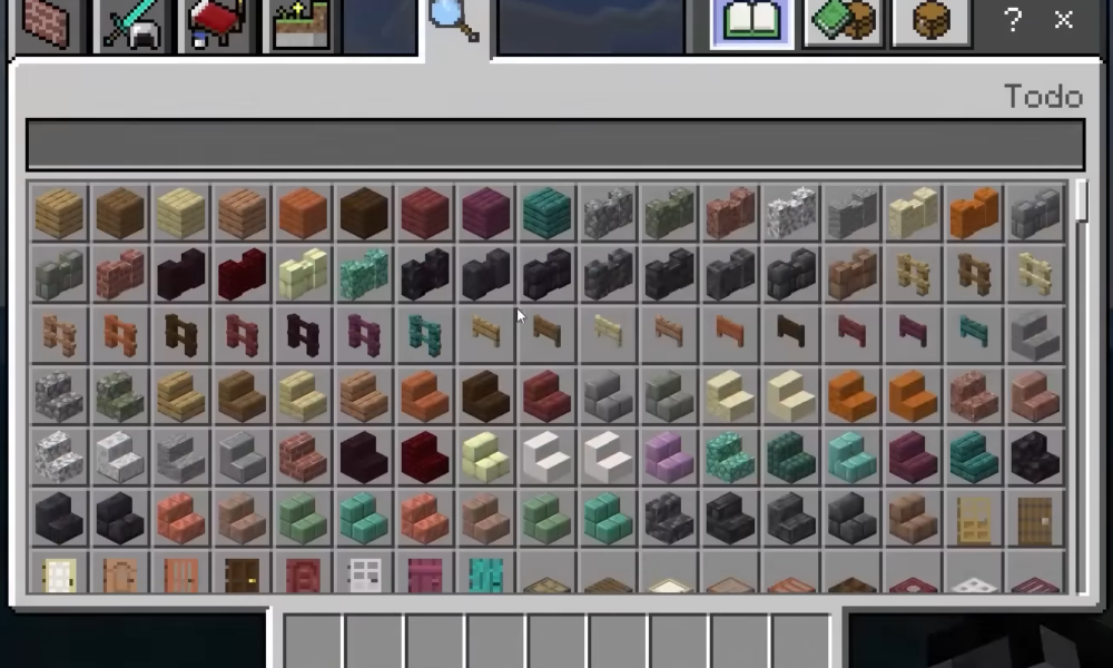 Minecraft Bedrock Edition in-game creative inventory screenshot
