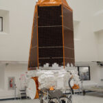Actual NASA Kepler space telescope before its 2009 launch, with solar-cell panels visible on its body