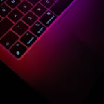 Close-up real photograph of the keyboard on an Apple MacBook Pro computer