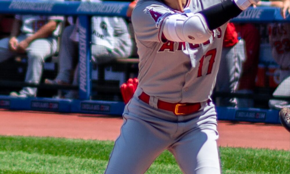 Shohei Ohtani batting for the Los Angeles Angels in 2019