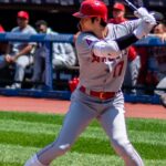 Shohei Ohtani batting for the Los Angeles Angels in 2019