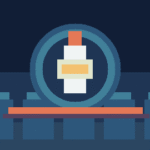 Original editorial illustration of a collectible knife and a trading-value coin against a dark block city
