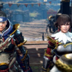 Actual Monster Hunter Rise Sunbreak gameplay screenshot from the Nintendo eShop showing a hunter fighting monsters