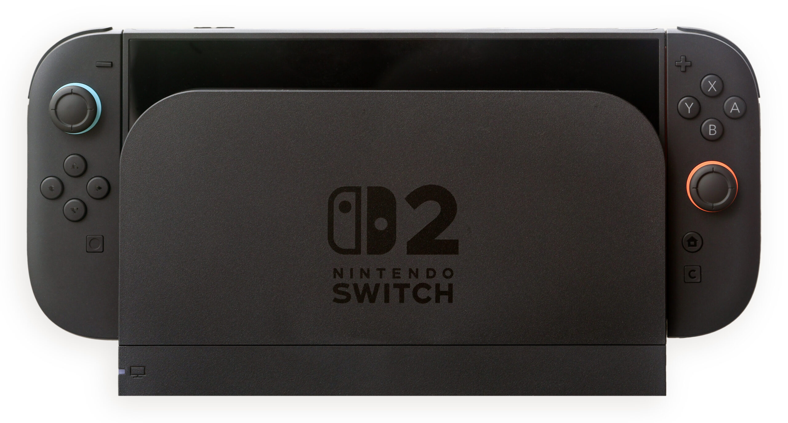 Nintendo Switch 2 console placed in the original Switch 2 docking station