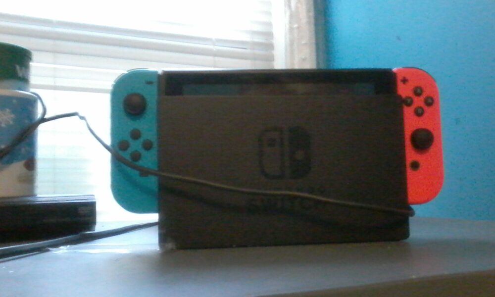 Real Nintendo Switch dock and controller ready for TV Mode setup