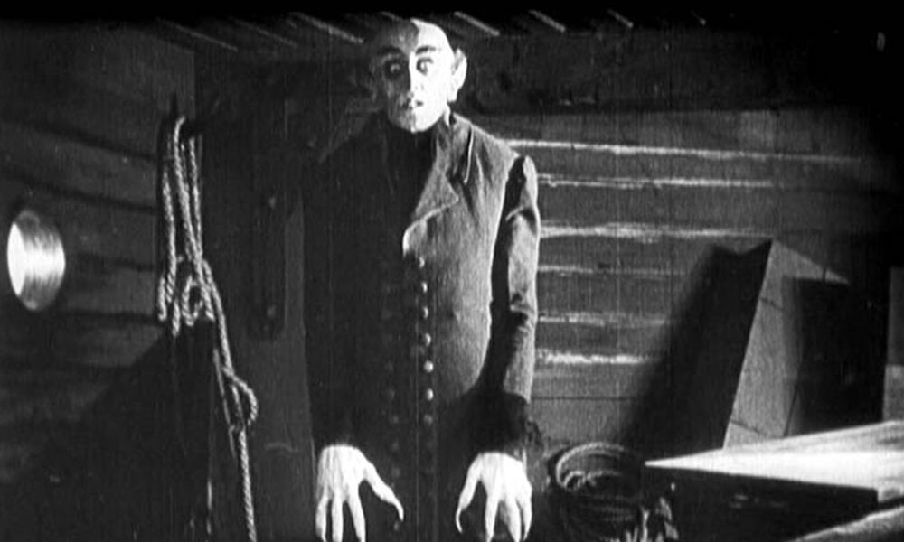 Max Schreck as Count Orlok aboard the ship in the original 1922 silent horror film Nosferatu