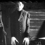 Max Schreck as Count Orlok aboard the ship in the original 1922 silent horror film Nosferatu