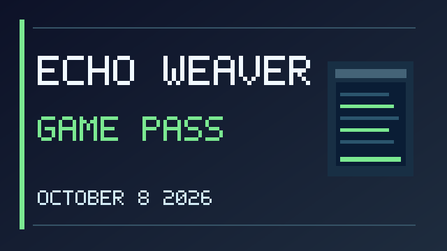 Original gaming artwork for Echo Weaver's October 8 2026 Xbox Game Pass launch