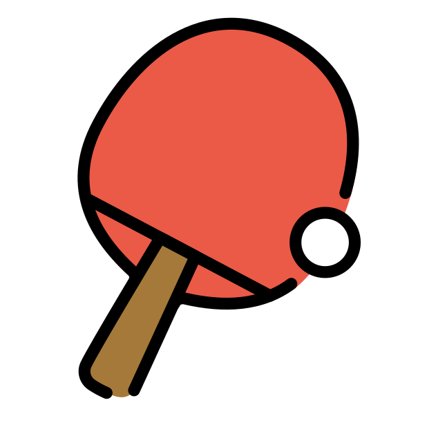 OpenMoji table-tennis paddle and ball illustration for Ping Pong Training codes