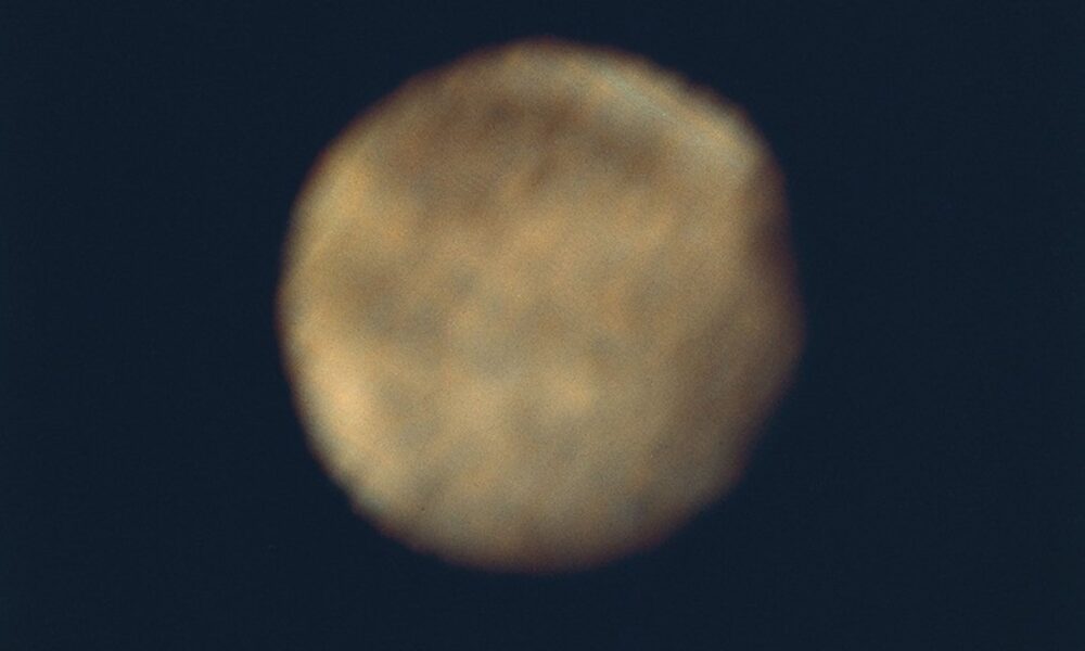 Actual view of Ganymede recorded during Pioneer 10 Jupiter flyby in December 1973