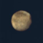 Actual view of Ganymede recorded during Pioneer 10 Jupiter flyby in December 1973