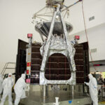 NASA Juno spacecraft undergoing checks in a cleanroom prior to the 2011 launch