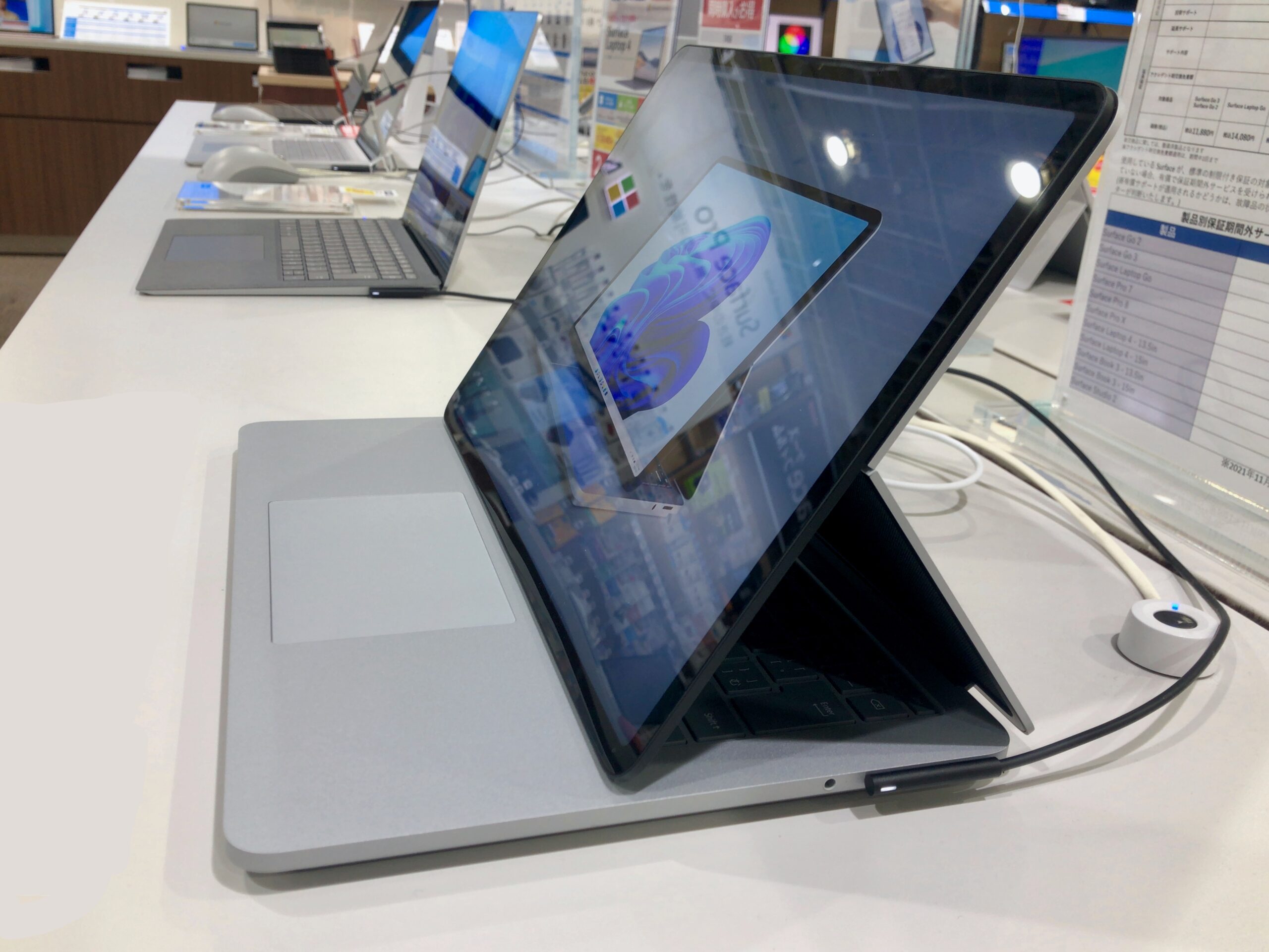 Real Microsoft Surface Laptop Studio with display, illustrating screen recording on Windows 11