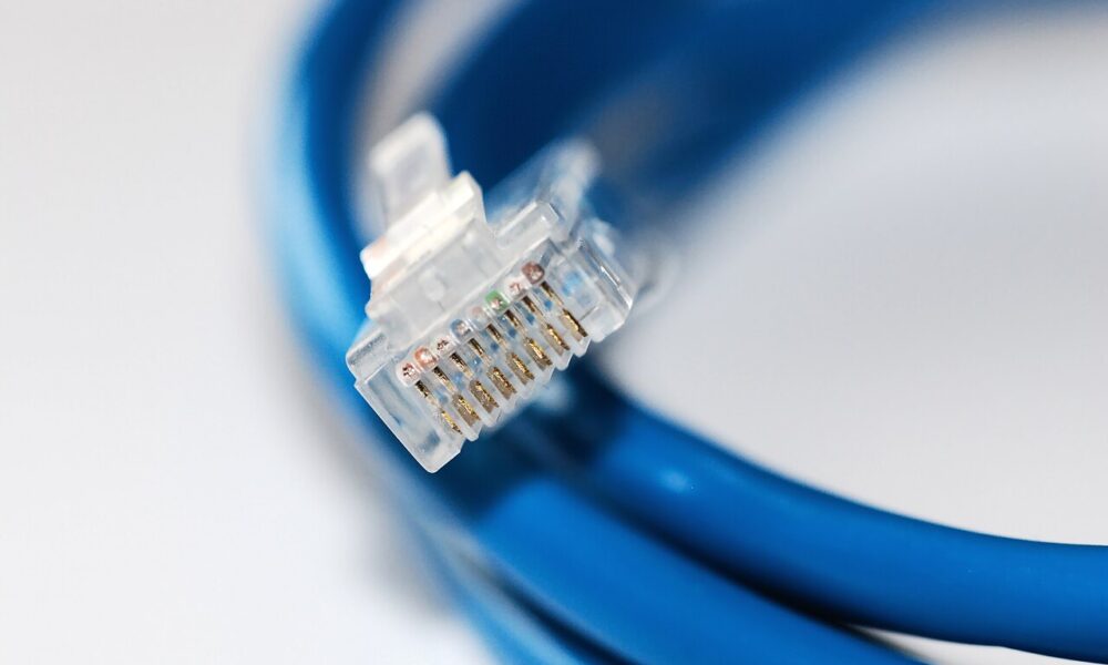 RJ45 Ethernet patch cable connector for Cat5e, Cat6 and wired network setup guide