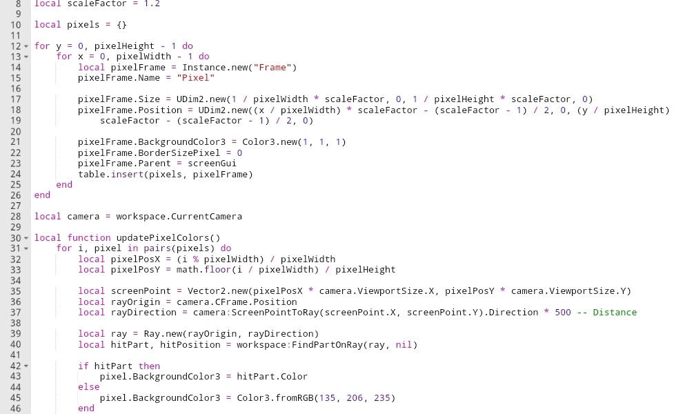 Real photograph of Luau scripting syntax associated with Roblox Studio development