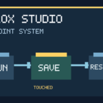 Original AVARIXO diagram showing Roblox Studio checkpoint progression from spawn to save point to respawn