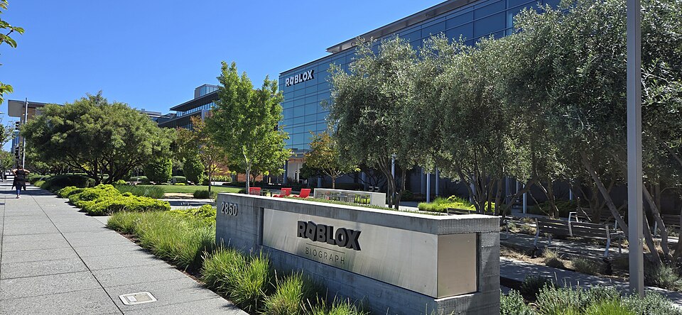 Photograph of Roblox Corporation headquarters entrance in San Mateo, California