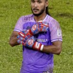 Soccer goalkeeper Shahril Saa'ri during a 2025 match