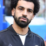 Egypt forward Mohamed Salah on the soccer field during a 2018 World Cup match