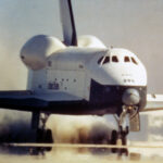 NASA's Space Shuttle Enterprise (OV-101) landing during the 1977 atmospheric flight test program