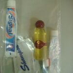 Travel-size liquid and gel containers inside a clear resealable airport security bag to illustrate TSA carry-on liquids rules