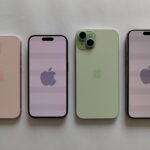 Apple iPhone 15 photographed from an angle to illustrate deleting iPhone Lock Screen wallpapers