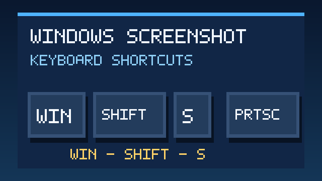 Original keyboard shortcut illustration showing Windows Shift S and Print Screen for screenshots