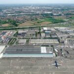 Aerial view of Brussels Airport in Zaventem, Belgium